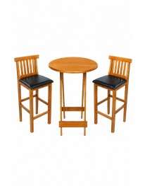 Mesa Bistrô Redonda com 02 Banquetas Estofadas - Mel